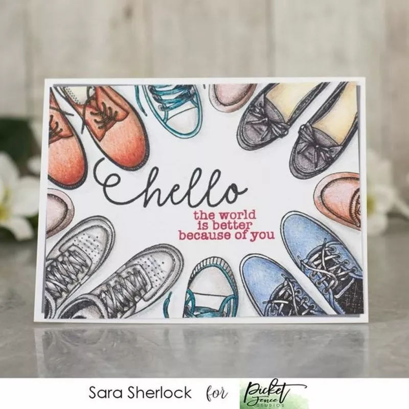 Hello clear stamps picket fence studios
