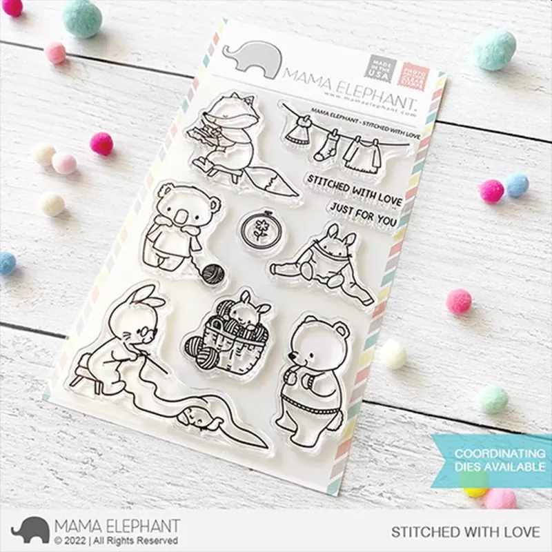 Stitched with Love Clear Stamps Mama Elephant
