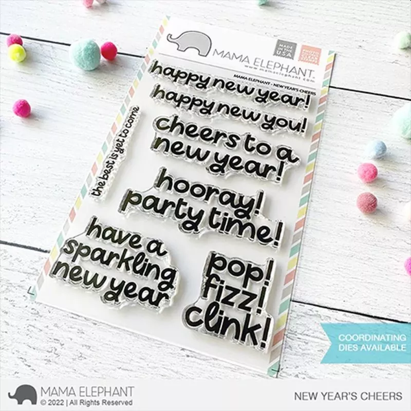 New Year's Cheers Clear Stamps Mama Elephant