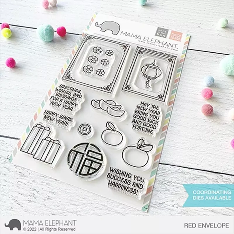 Red Envelope Clear Stamps Mama Elephant