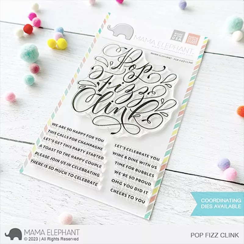 Pop Fizz Clink Clear Stamps Mama Elephant