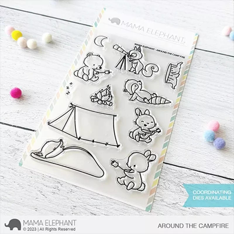 Around The Camp Fire Clear Stamps Mama Elephant