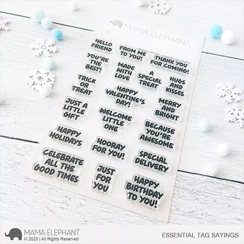 Essential Tag Sayings Clear Stamps Mama Elephant
