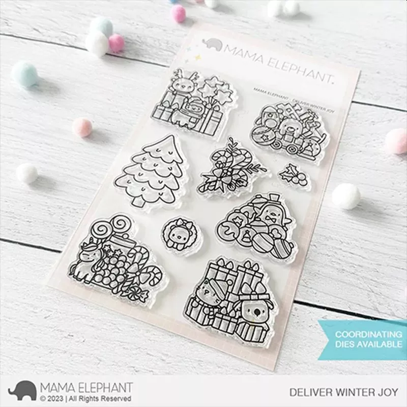 Deliver Winter Joy Clear Stamps Mama Elephant