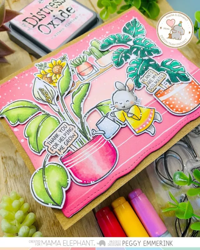 Build a Potted Plant Mama Elephant Stamp & Die Bundle 2