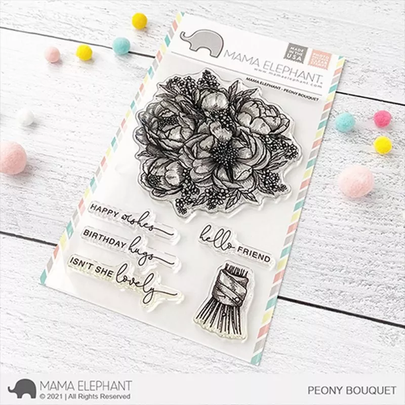 Peony Bouquet Clear Stamps Mama Elephant