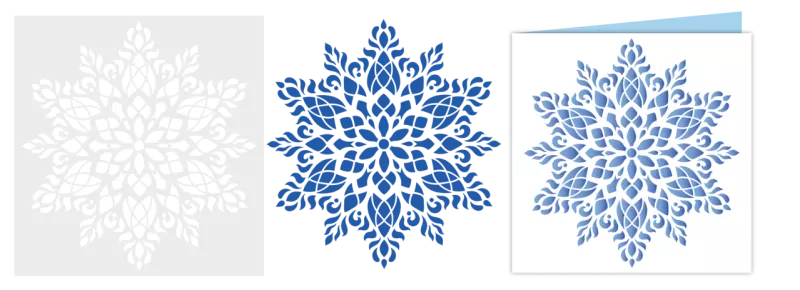 Winter's Sparkle - Delicate Snowflake stencil crafters companion 1