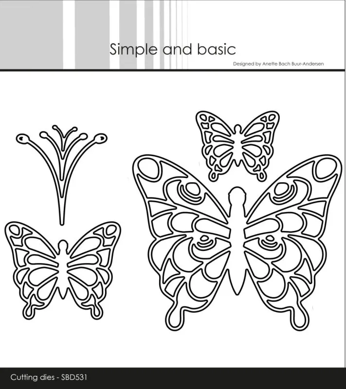 Simple and Basic Simple Butterflies Outline dies
