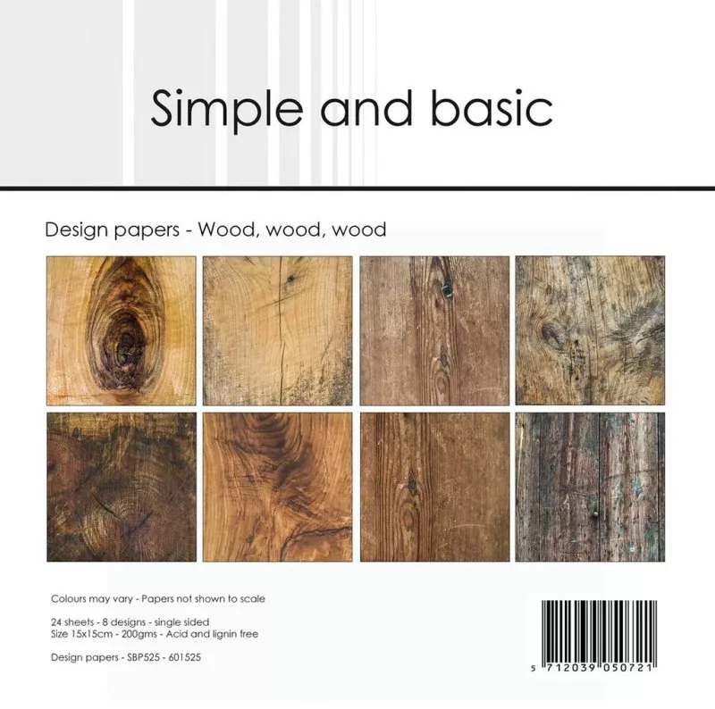 Simple and Basic Wood, wood, wood 6x6 inch Paper Pack