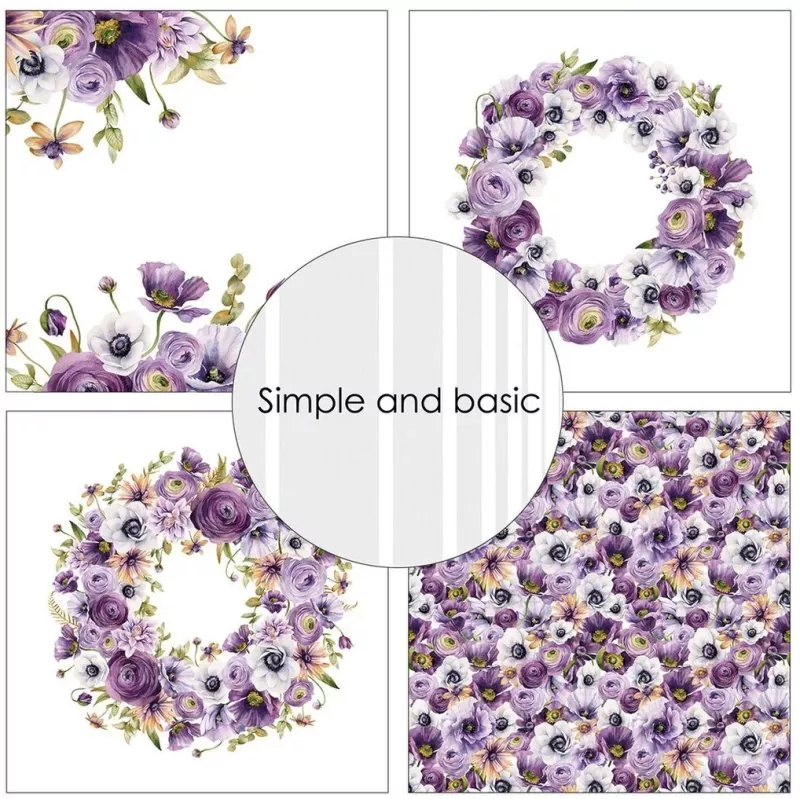 Simple and Basic Purple Floral Mood 6x6 inch Paper Pack 2