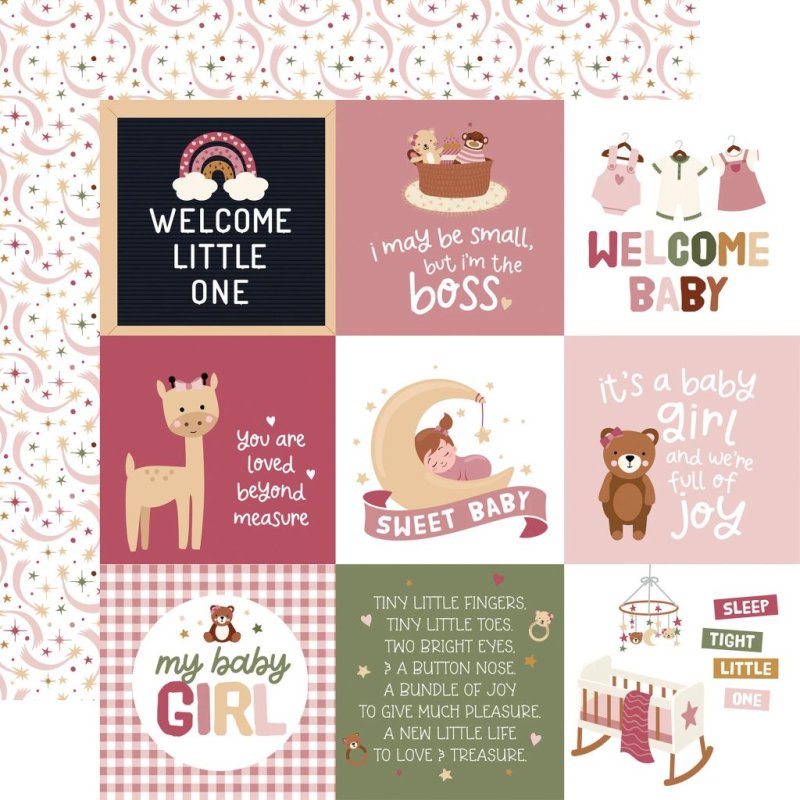 echo park Special Delivery Baby Girl 6x6 inch paper pad 6