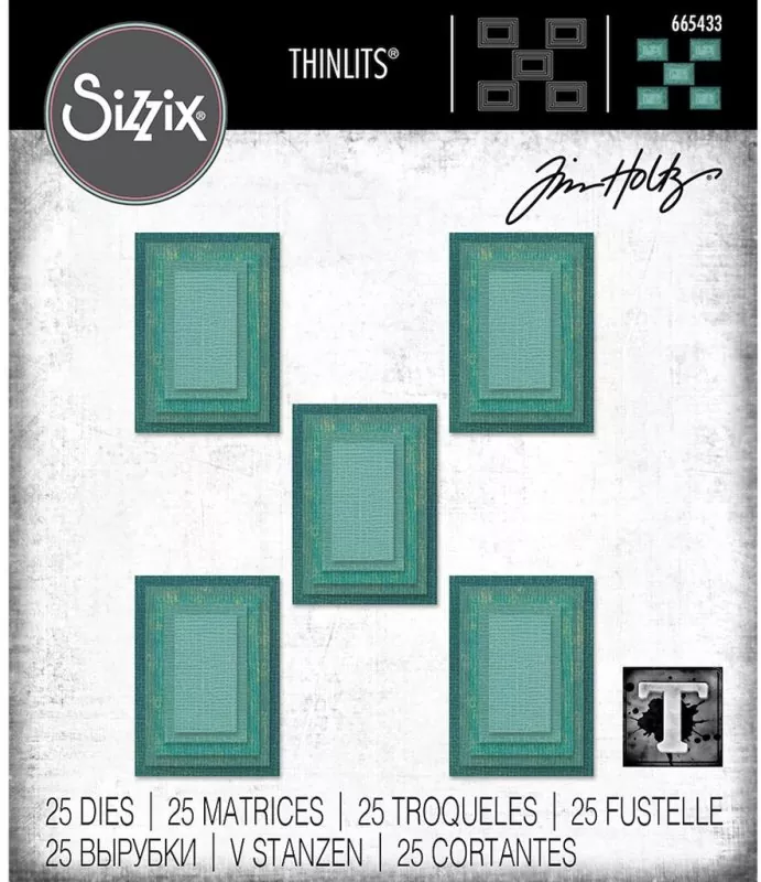 Stacked Tiles Rectangles Thinlits Dies from Tim Holtz Sizzix