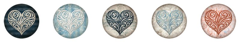 Studio Light Vintage Heart Round Stickers on Roll 1