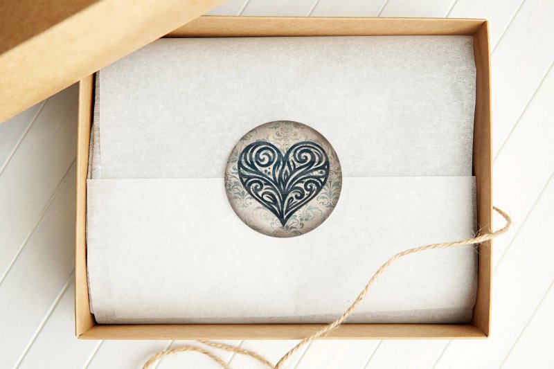 Studio Light Vintage Heart Round Stickers on Roll 3