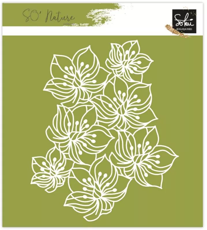 So' Nature: Fleurs d'automne stencil Sokai