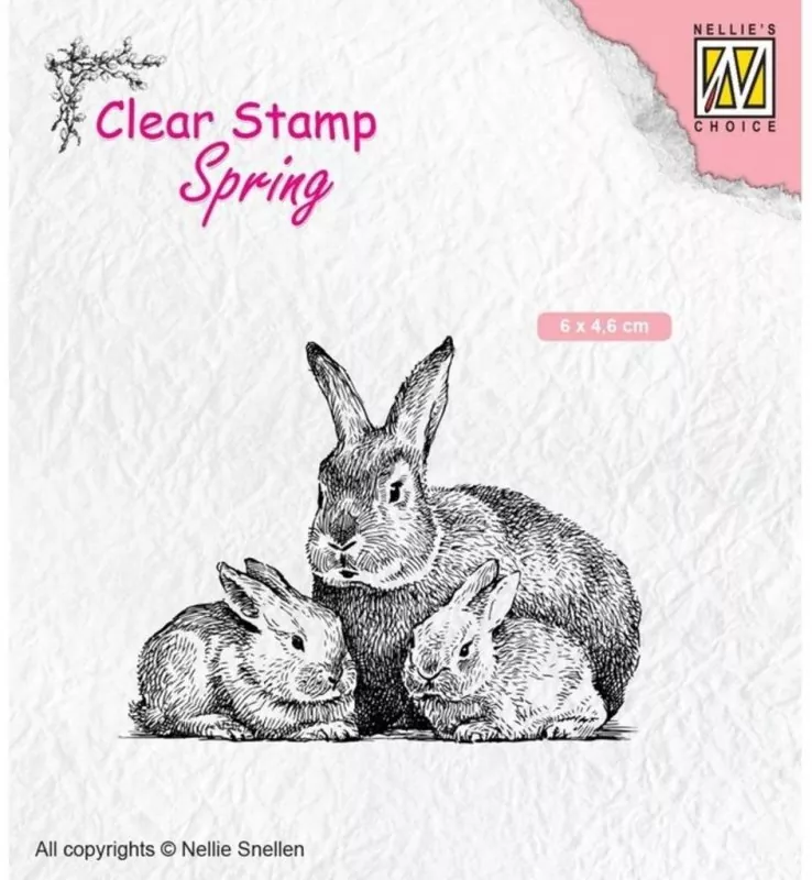nellie's choice clear stamp Rabbit Family