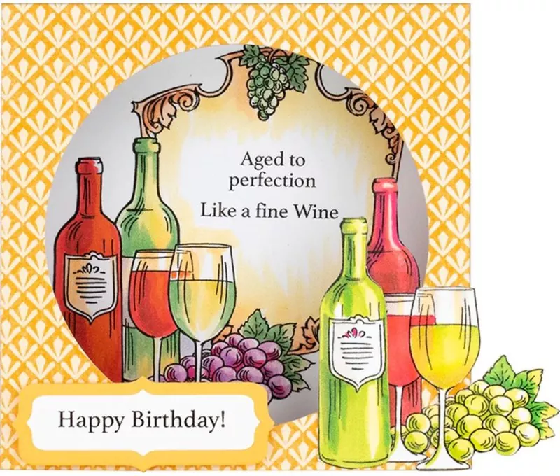 Wine Frame stampendous clear stamps 1