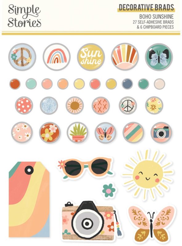 Simple Stories Boho Sunshine Decorative Brads