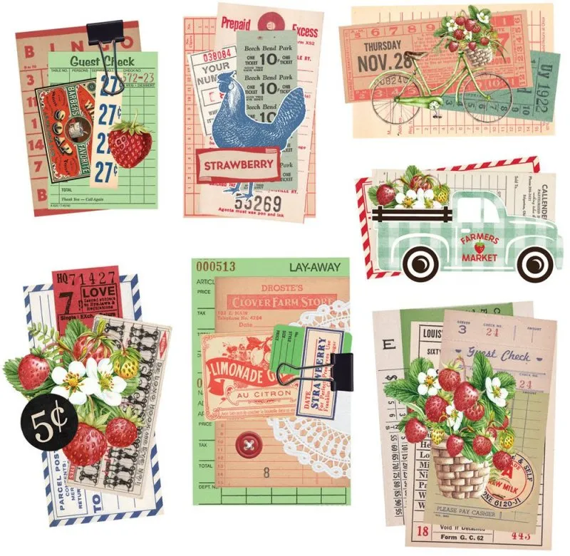 Simple Vintage Berry Fields Chipboard Clusters Simple Stories 1