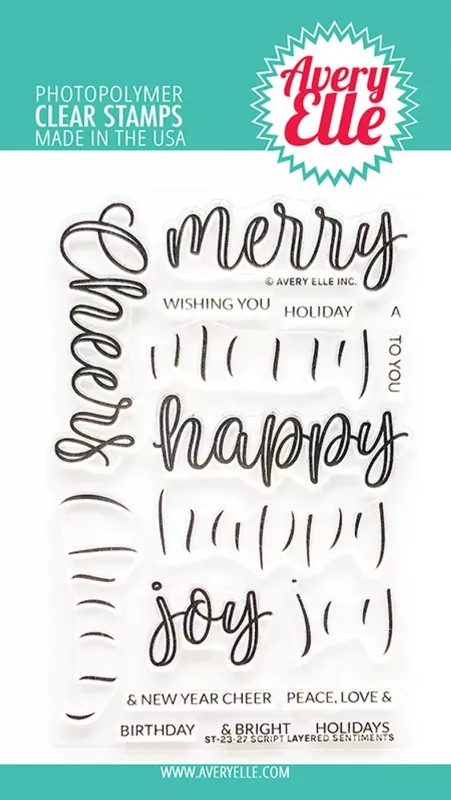 Script Layered Sentiments avery elle clear stamps