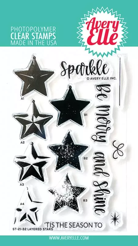 Layered Stars avery elle clear stamps