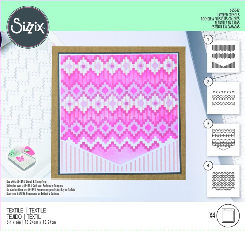 Textile Layered Stencils Sizzix