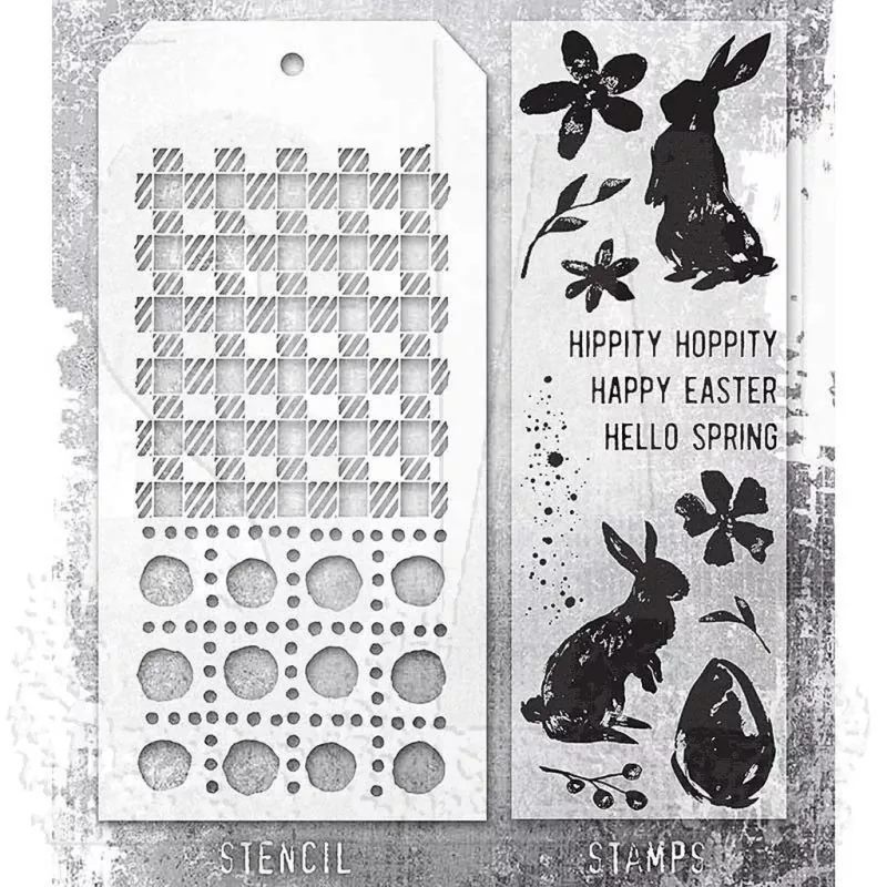 Spring Shadows Tim Holtz Mixed Media Set Stencil Clear Stamps Stampers Anonymous 1