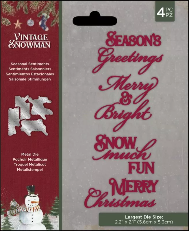 Seasonal Sentiments die set Vintage Snowman crafters companion