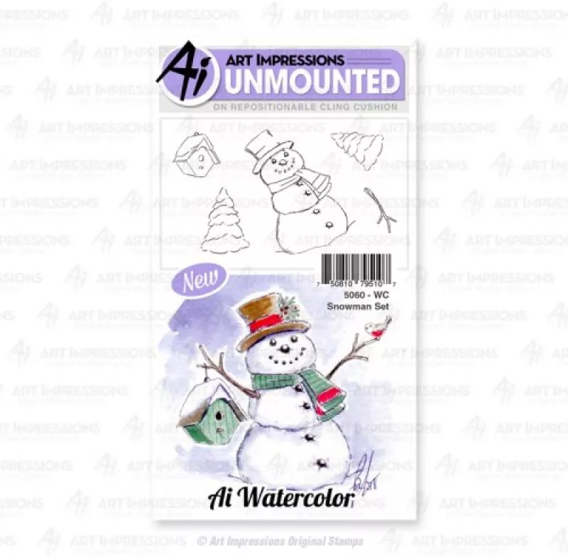 WC Snowman Set ArtImpressions Rubber Stamp Stempel 5060
