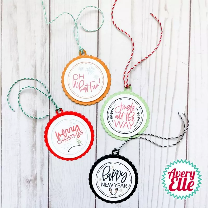Merry Circle Tags avery elle clear stamps