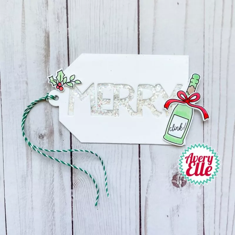 Prosecco-Ho-Ho avery elle clear stamps