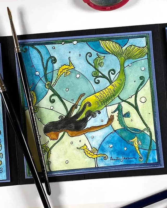 Mermaid & Seahorses Clear Stamps Colorado Craft Company by Anita Jeram 1