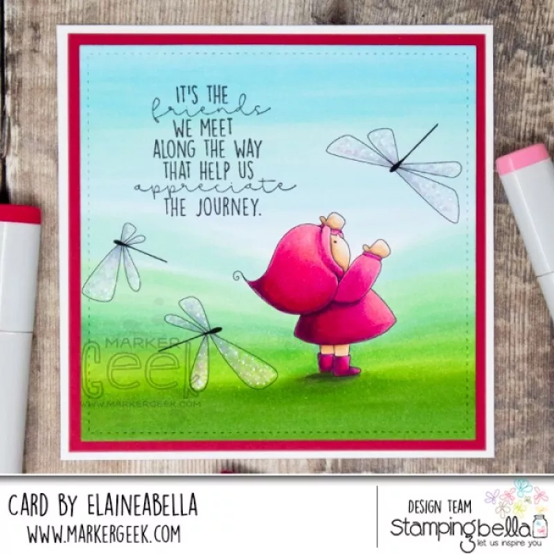 Stampingbella Bundle Girl with Dragonflies Rubber Stamps 1