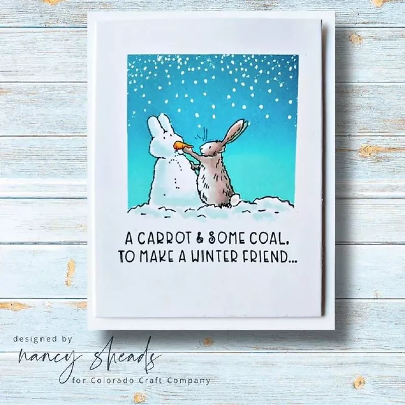 Just Add Snow Clear Stamps Colorado Craft Company by Anita Jeram 1