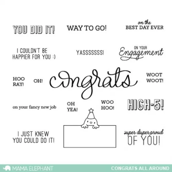 congrats all around clear stamps mama elephant
