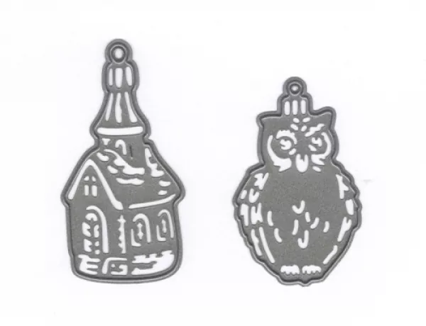 CR1381 marianne design tinys ornaments church and owl