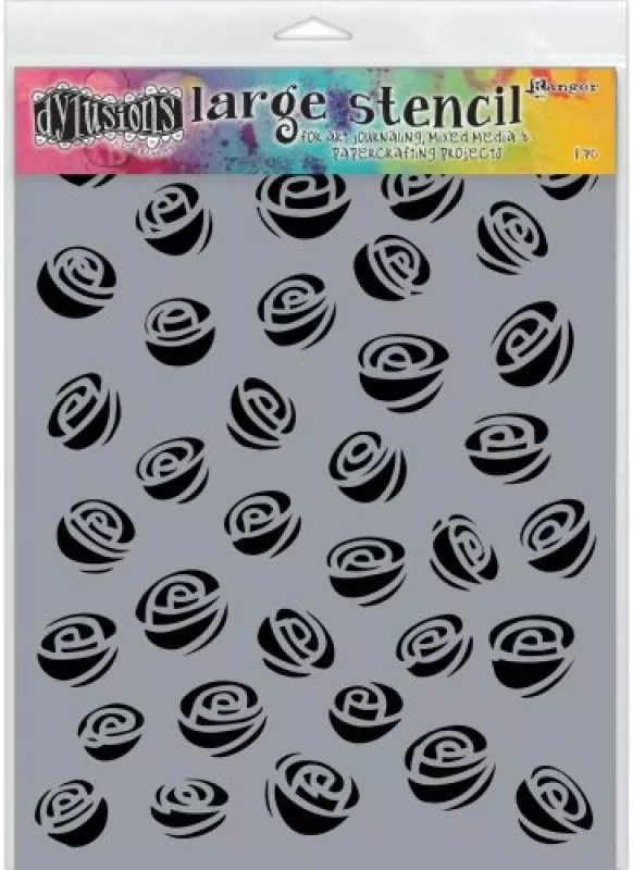 dylusions stencil dyan reaveley garden of roses large