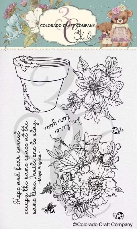Flower Pot Clear Stamps Colorado Craft Company by Kris Lauren