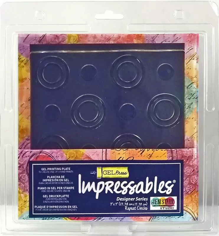Impressables Gel Printing Plate Repeat Circles 7" x 7" Gel Press