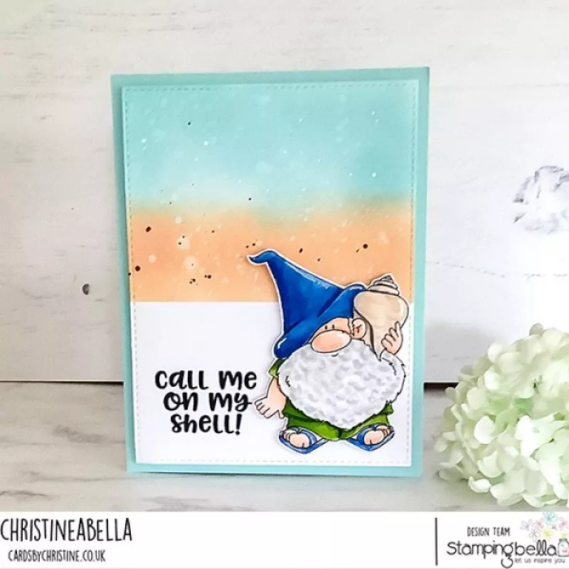 Stampingbella Gnome with a Seashell Rubber Stamps 1
