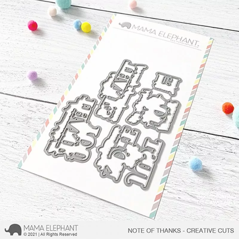 Note Of Thanks Dies Creative Cuts Mama Elephant