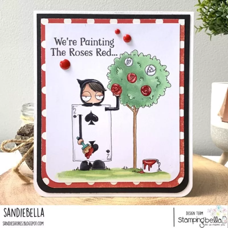 Stampingbella Oddball Painting the Roses Red Rubber Stamps 2