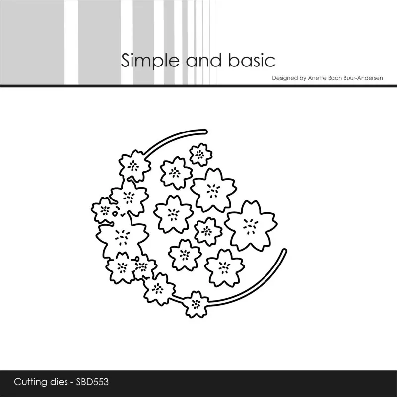 Simple and Basic Flower Wreath Halfcircle dies