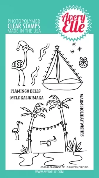 st 17 28 avery elle clear stamps flamingo bells