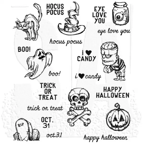 cms lg 311 tim holtz cling stamps scared silly