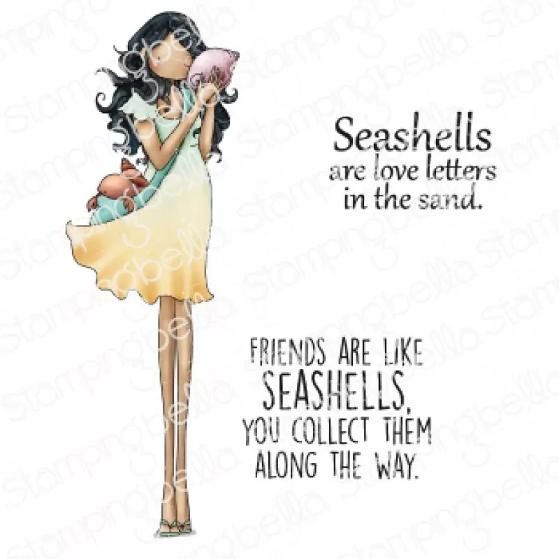 Stampingbella Uptown Girl Sylvia and the Seashell Rubber Stamps