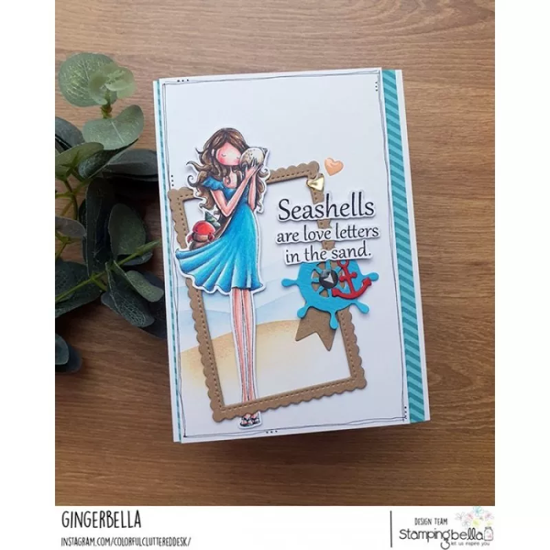 Stampingbella Uptown Girl Sylvia and the Seashell Rubber Stamps 1