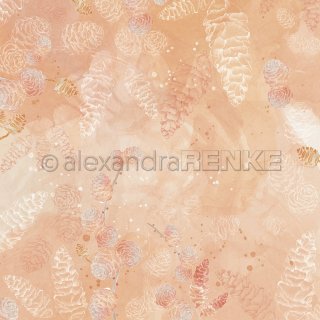 Tannenzapfen auf Aquarell - Scrapbooking Paper - 12"x12" - Alexandra Renke
