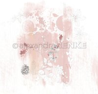Vintage Ilex mit Zapfen Bleistift - Scrapbooking Paper - 12"x12" - Alexandra Renke