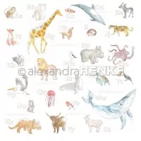 Alphabet der Tiere - Scrapbooking Paper -12"x12" - Alexandra Renke
